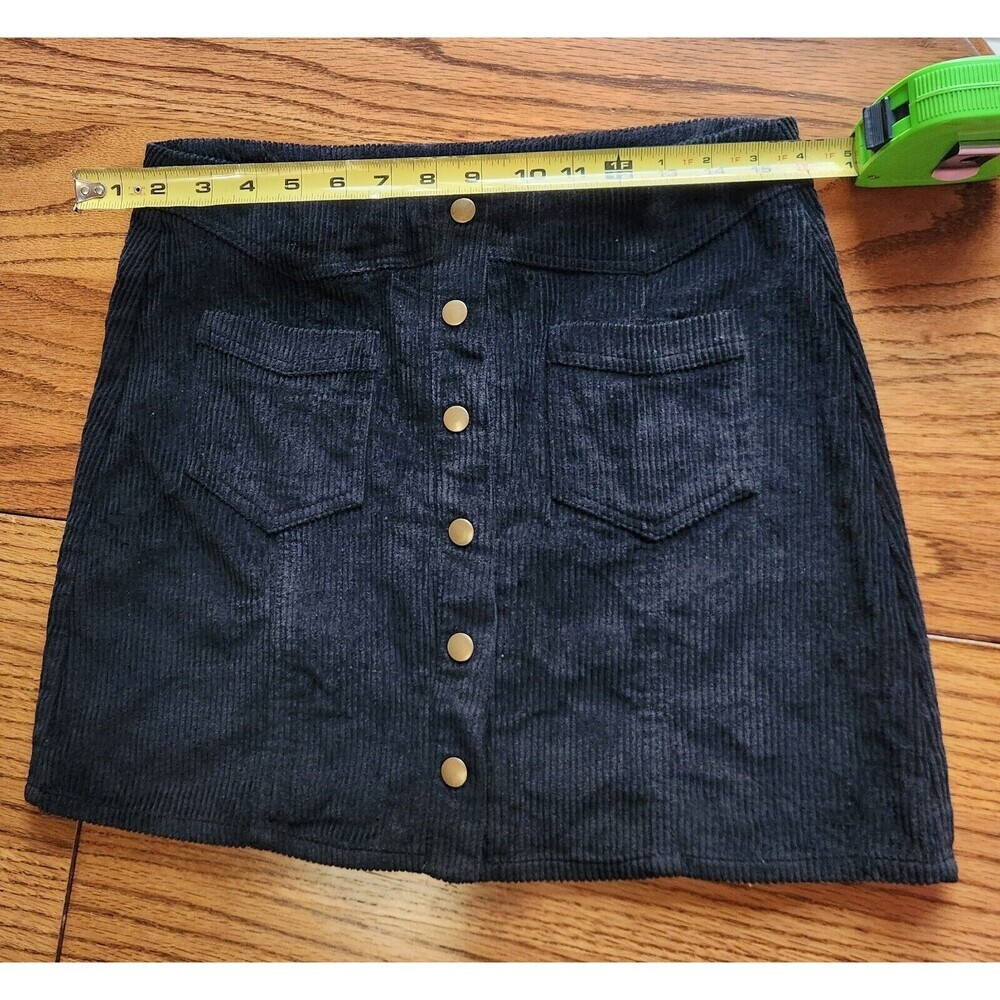 Anthropologie She & Sky Corduroy Snap Front A-Line Mini Skirt Women’s SZ L - Picture 6 of 10